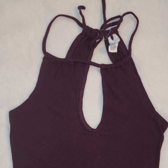 Full Tilt Purple Bodysuit Size Small Ties at Neck - Picture 2 of 5